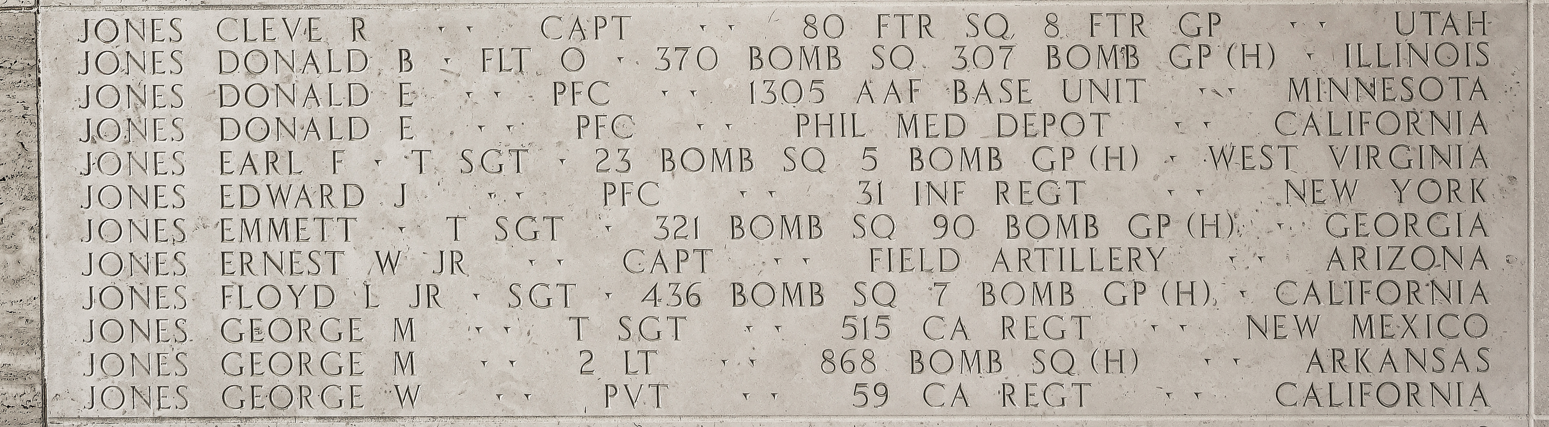 Earl F. Jones, Technical Sergeant